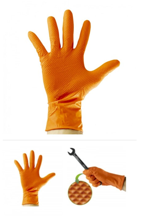 GANTS NITRILE ORANGES , T XL - JBM