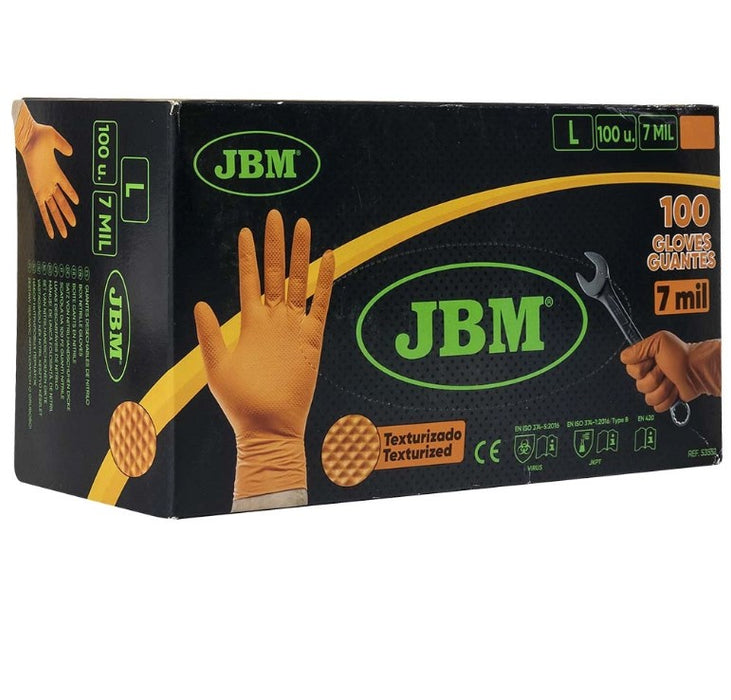 GANTS NITRILE ORANGES , T L - JBM