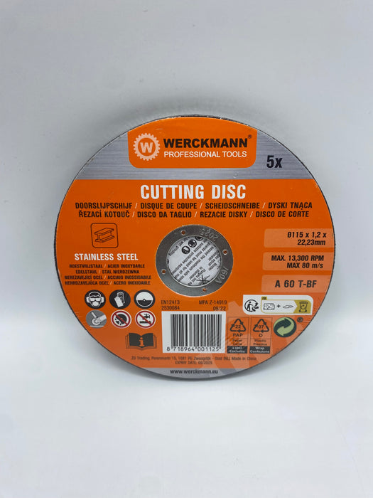 DISQUE A COUPER X 5 PCS - 115 X 1,2 X 22,23MM - WERCKMANN