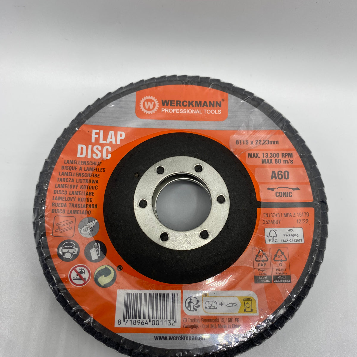 Wolfcraft Disque Lamelle Fibre ø115mm | Pour Meuleuse, Nettoyage Métal | Abrasif Efficace