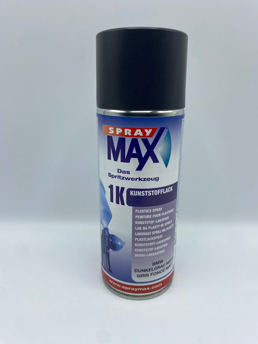 BOMBE PEINTURE PLASTIQUE GRIS FONCER MAT BMW 400ML - SPRAY MAX