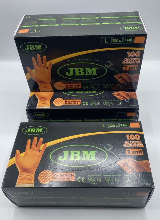 GANTS NITRILE ORANGES PROMO 3 BOÎTES TAILLE L - JBM